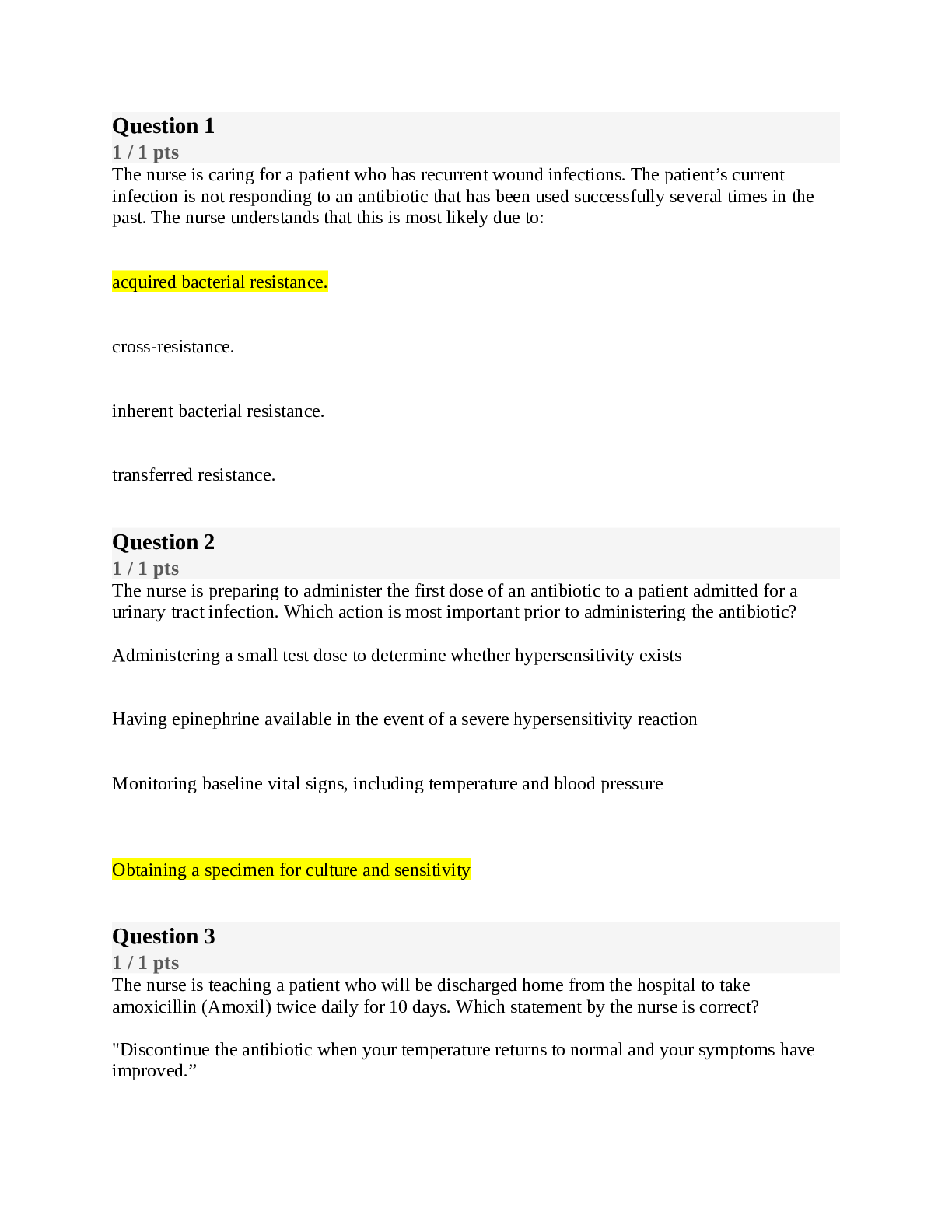 Preview image of NURS 170 Pharmacology Test 4 document